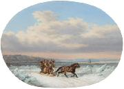 Cornelius Krieghoff, Crossing the Ice at Quebec'